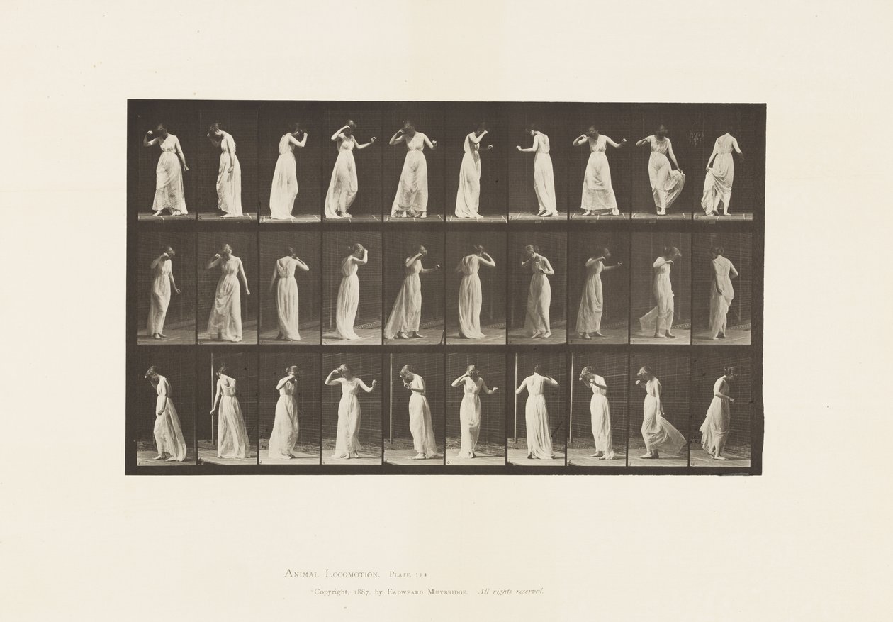 Plate 194.Dansing, 1885 av Eadweard Muybridge