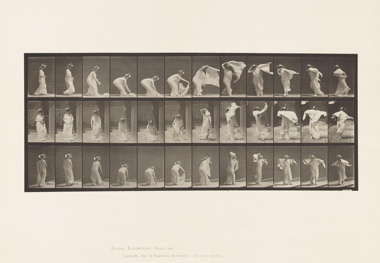 Plate 233. Løftesjal, legge rundt skuldre, snu av Eadweard Muybridge