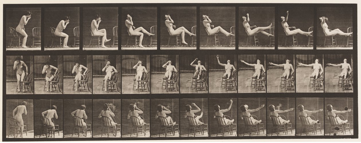 Plate 247. Sittende Plasser føttene på stolen av Eadweard Muybridge