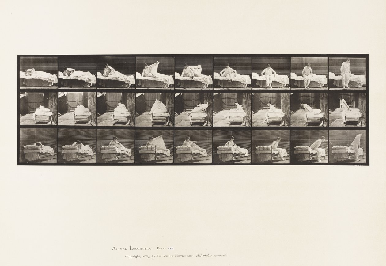 Tallerken 265. Å komme seg ut av sengen og forberede seg på å knele av Eadweard Muybridge