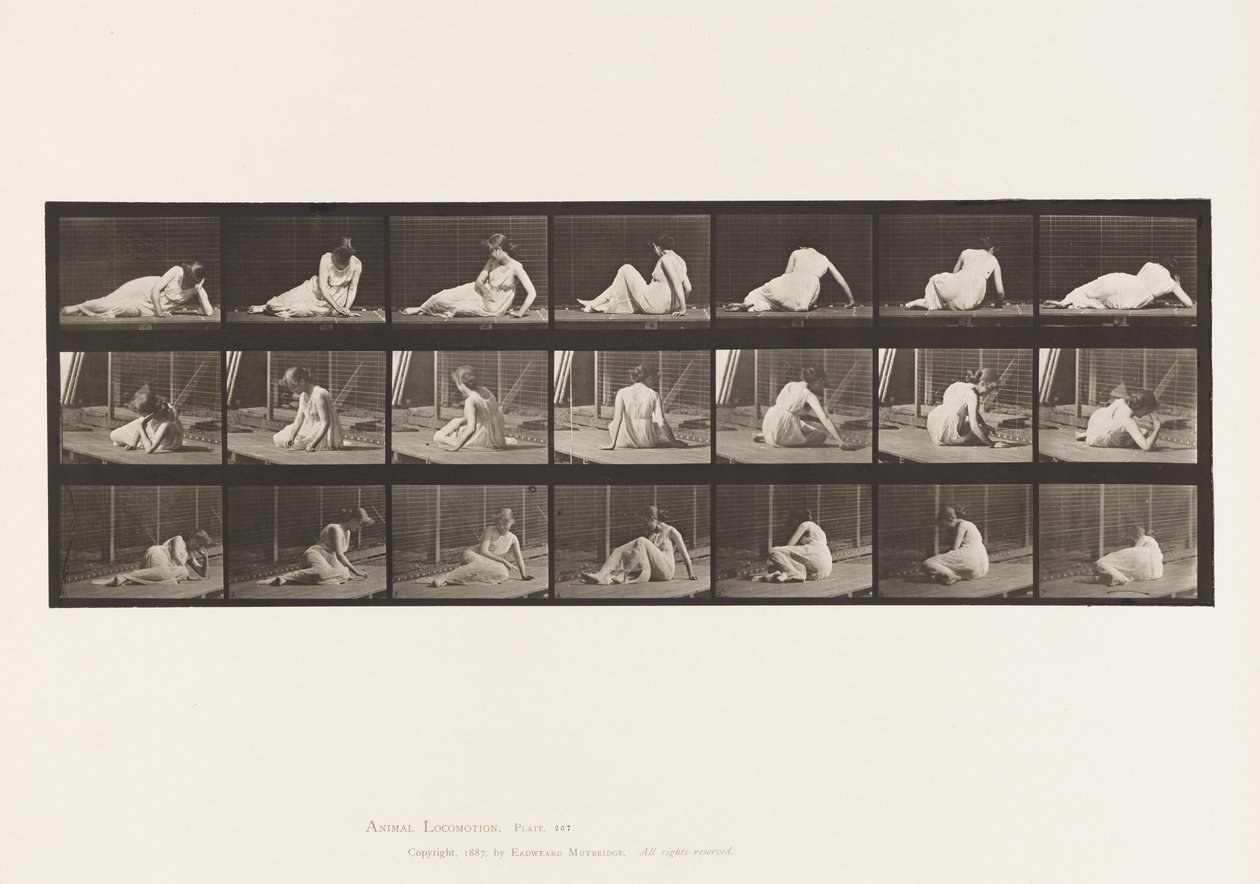 Plate 267. Snu og endre posisjon mens du er på bakken, 1885 av Eadweard Muybridge