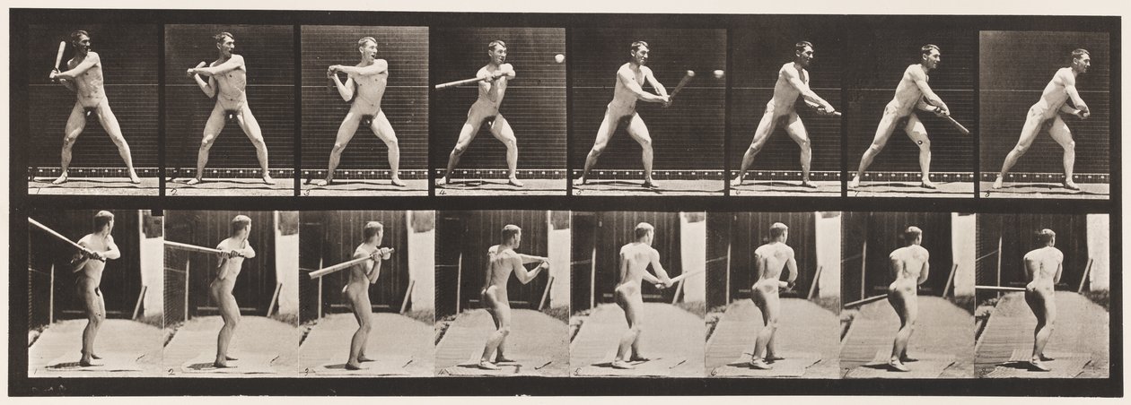 Plate 279.Base-ball; Batting, 1885 av Eadweard Muybridge
