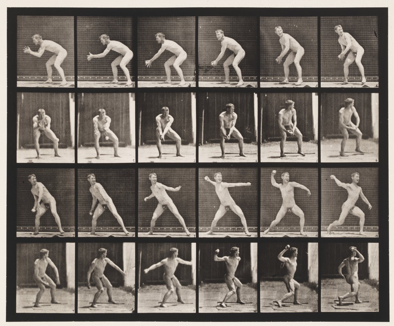 Plate 283.Base-ball; Fang og kast, 1885 av Eadweard Muybridge