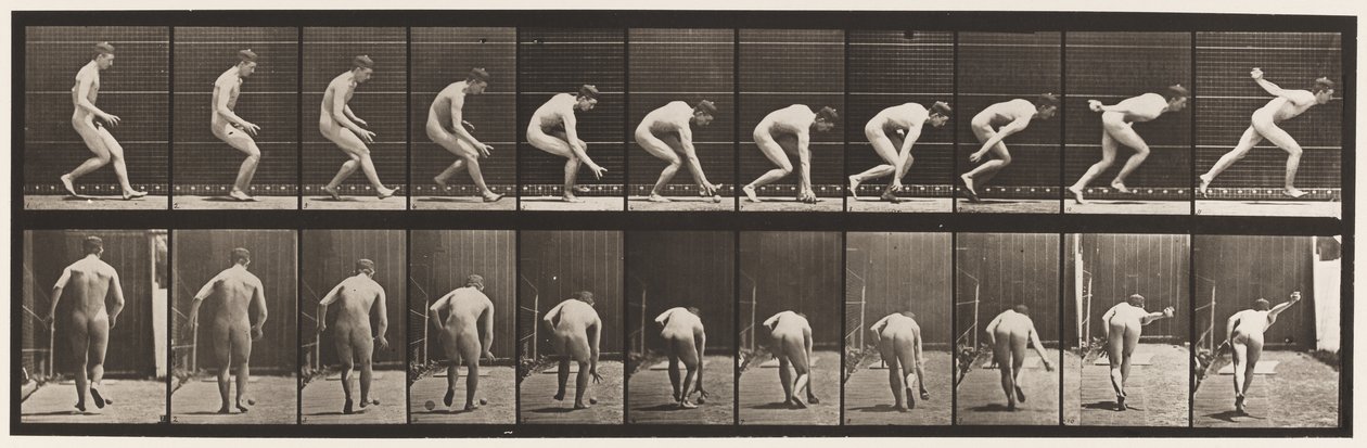 Plate 287. Base-ball; Løpe og plukke opp ball av Eadweard Muybridge