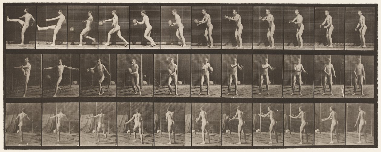 Tallerken 301. Fotball; Punt, 1885 av Eadweard Muybridge