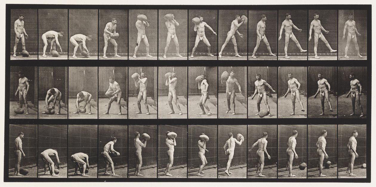 Plate 317. Heaving a 70-lb stein av Eadweard Muybridge