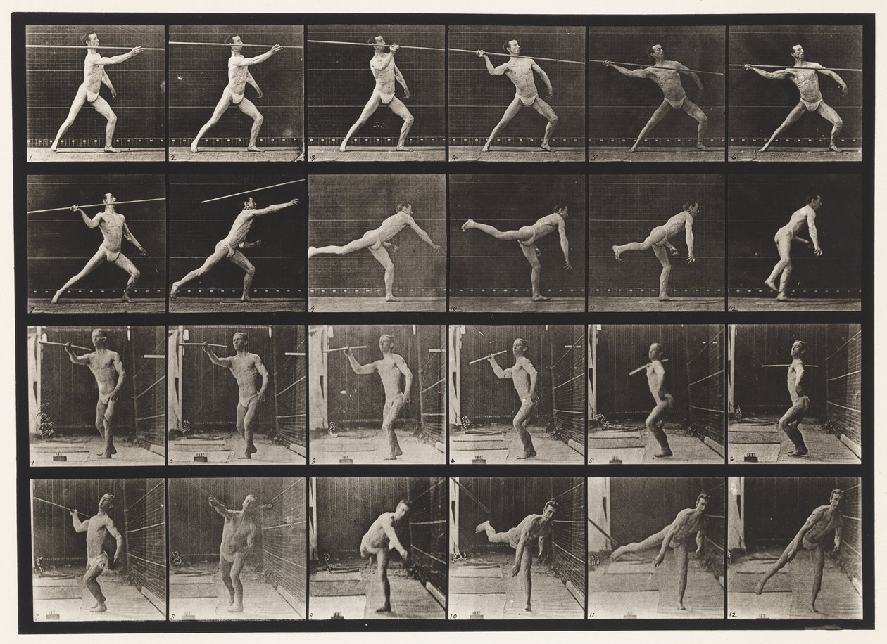 Plate 361. Kaste et spyd, 1872-1885 av Eadweard Muybridge