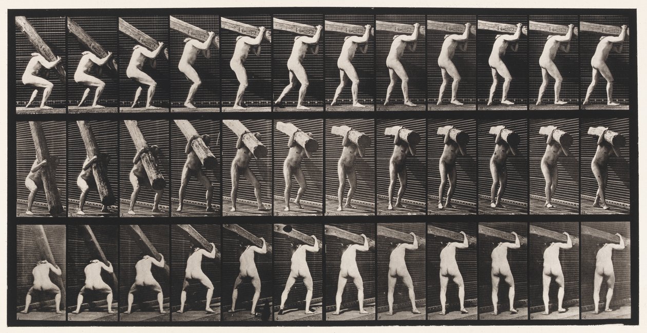 Plate 383. Løfting av en stokk på skulderen av Eadweard Muybridge