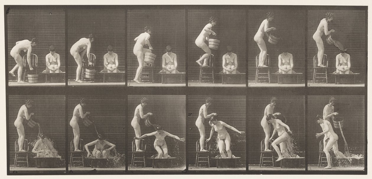 Plate 406. To modeller, 8 bøtte med vann over 1 av Eadweard Muybridge