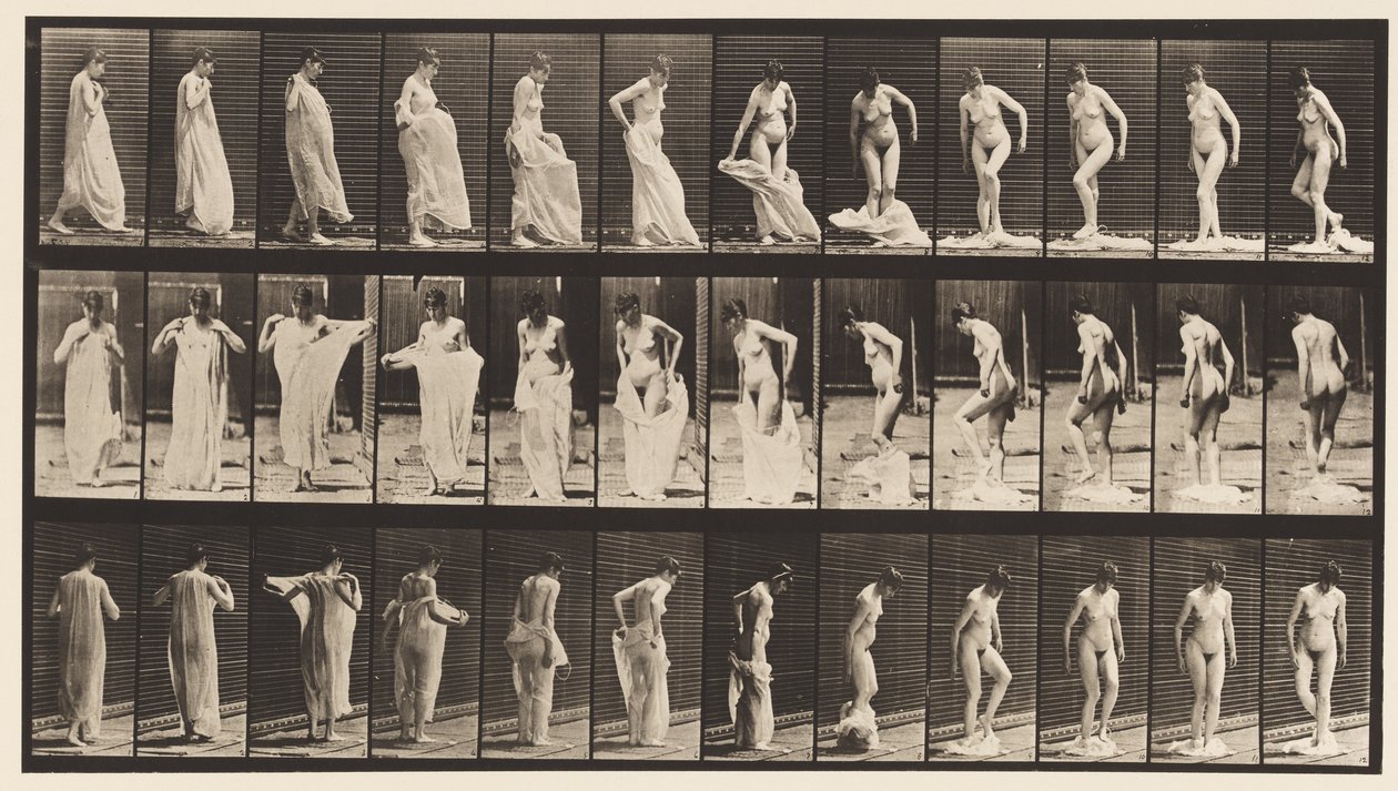 Tallerken 431. Toalett; Ta av klærne av Eadweard Muybridge