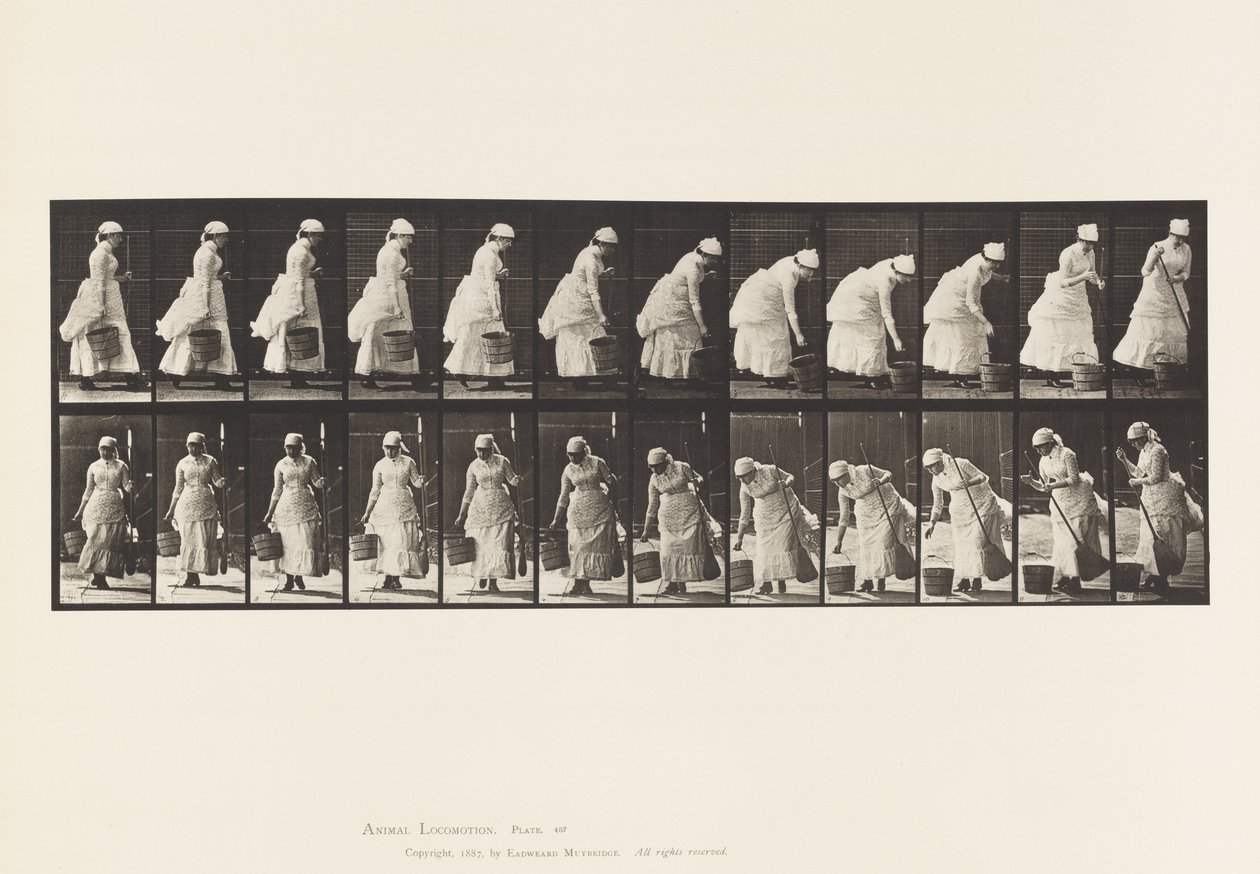 Plate 437. Sette ned bøtte og forberede feiing av Eadweard Muybridge
