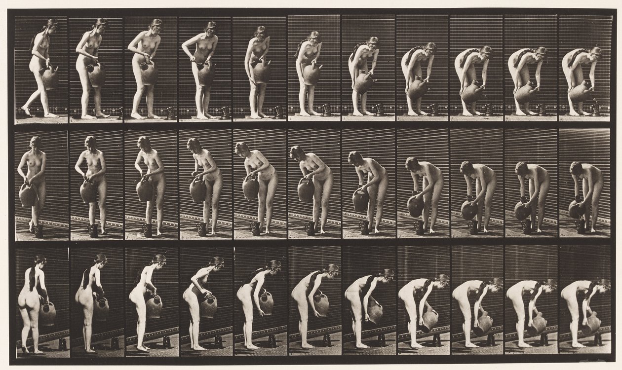 Tallerken 446. Fylle kanne på bakken fra vannkrukke av Eadweard Muybridge