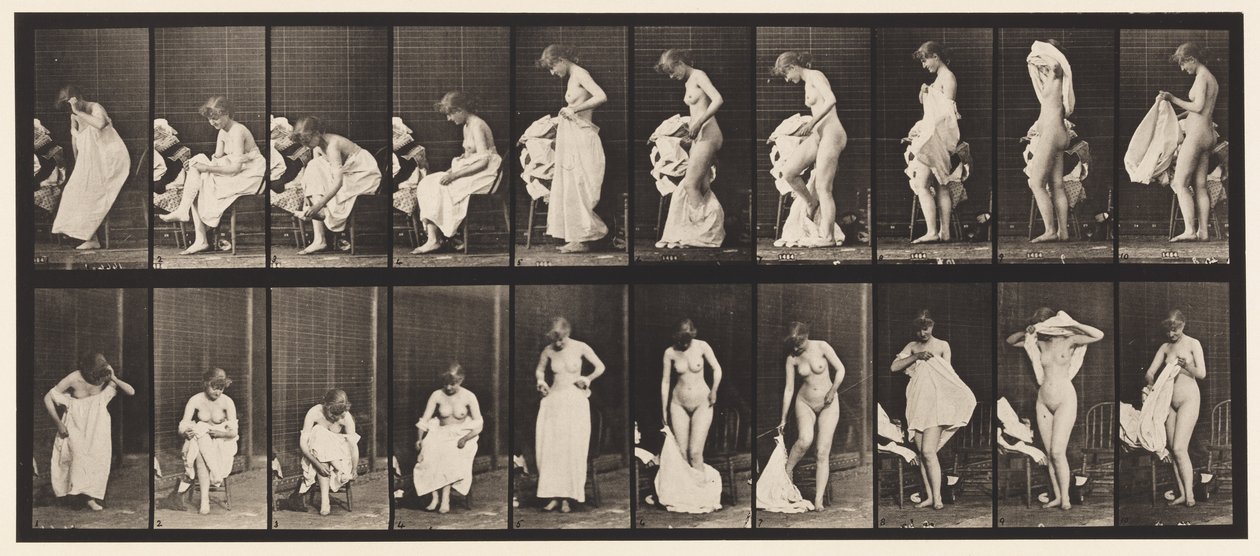 Plate 498. Diverse faser av toalettet, 1872-1885 av Eadweard Muybridge