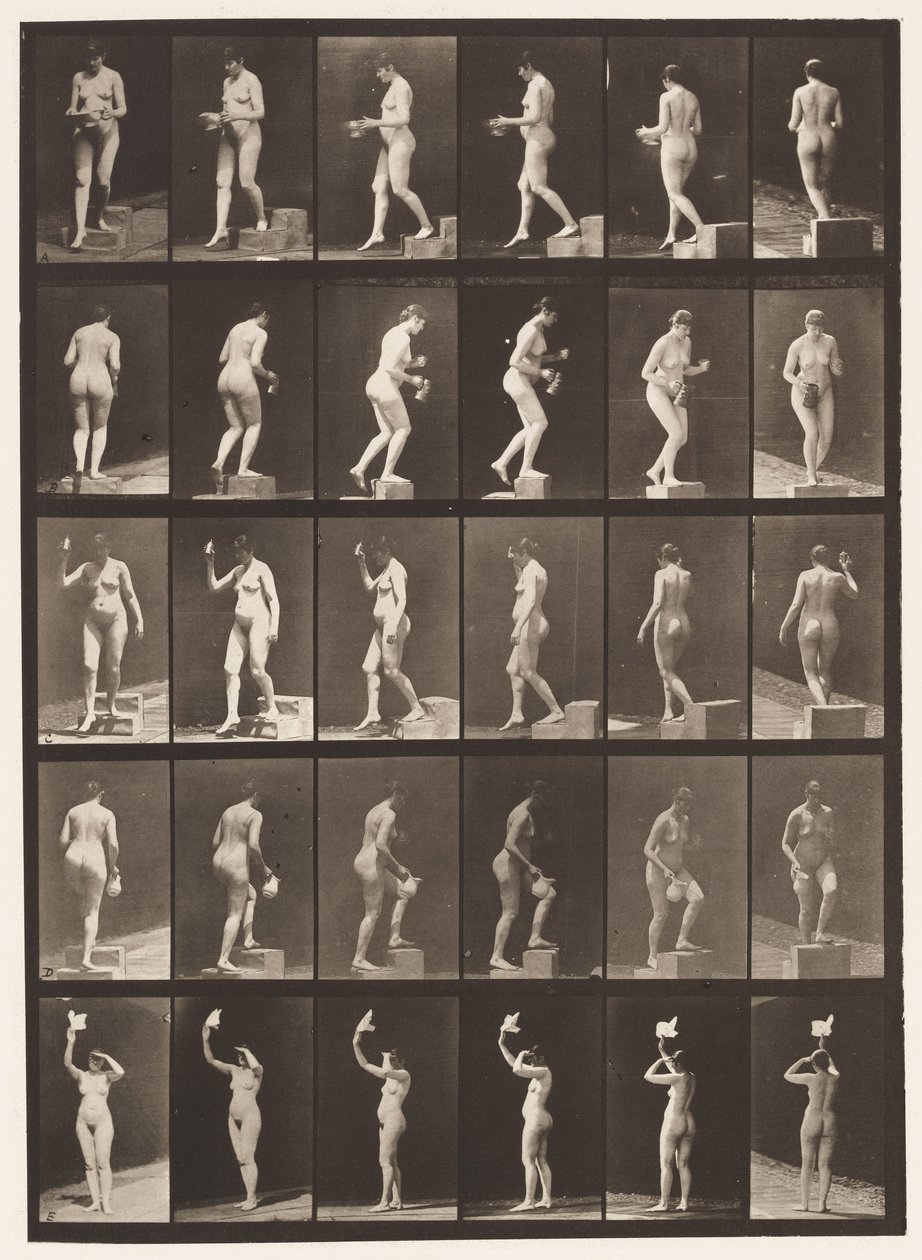 Plate 525. A, synkende trinn; B, Stigende trinn;, 1872-1885 av Eadweard Muybridge