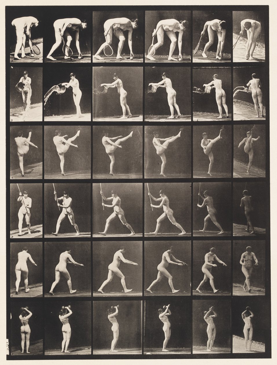 Plate 526. A, Løftekule; B, Tømme bøtte med vann av Eadweard Muybridge