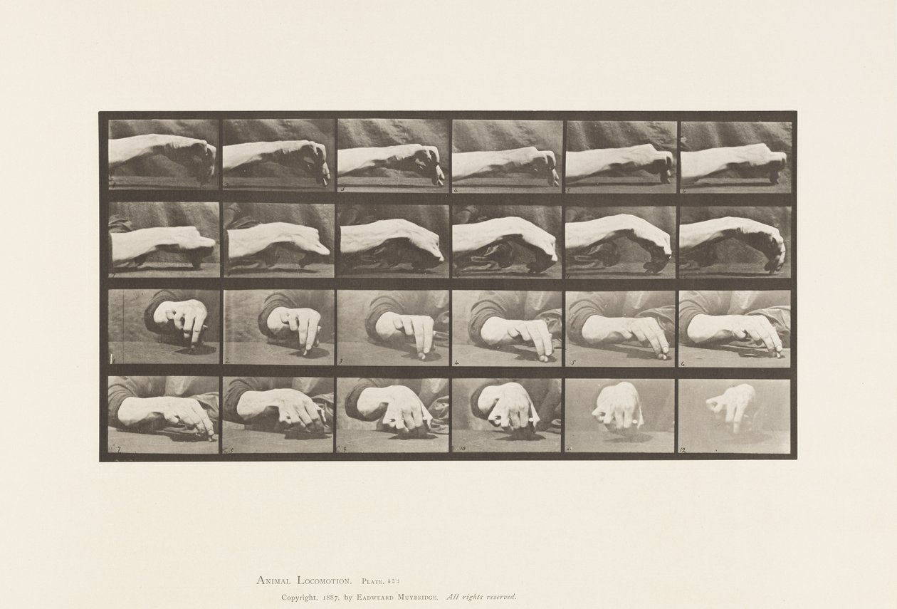 Plate 532. Bevegelse av hånden; Tegne en sirkel, 1885 av Eadweard Muybridge