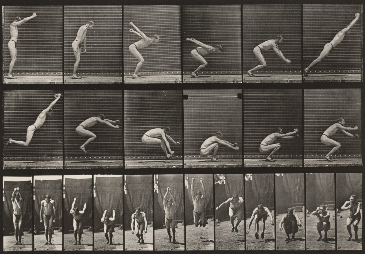 Plate nummer 163. Hopp, stille lengde av Eadweard Muybridge