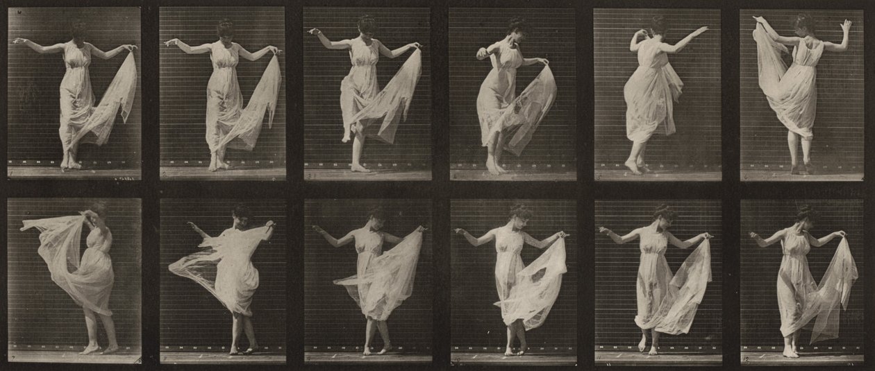 Plate nummer 187. Dans (fantasi) av Eadweard Muybridge