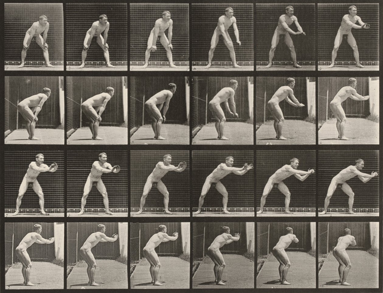 Plansje nummer 280. Baseball, mottak av Eadweard Muybridge