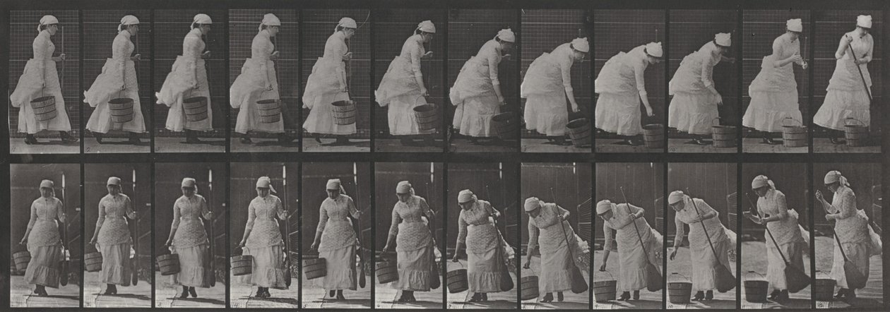 Plate nummer 437. Sette ned en bøtte og forberede seg på å feie av Eadweard Muybridge