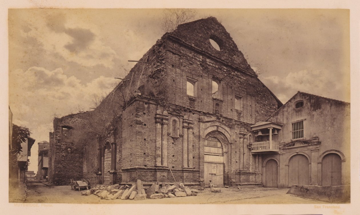 Ruinene av San Domingo-kirken, Panama av Eadweard Muybridge