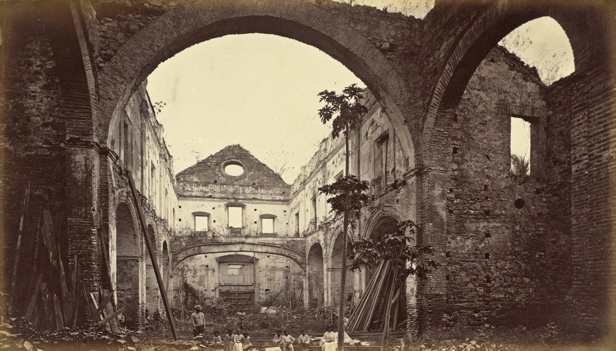 Ruinene av kirken Santo Domingo-Panama av Eadweard Muybridge
