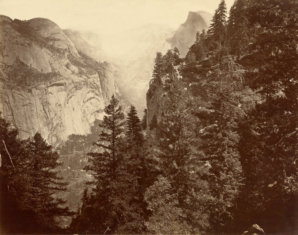 Tenaya Canyon fra Union Point, Valley of the Yosemite av Eadweard Muybridge