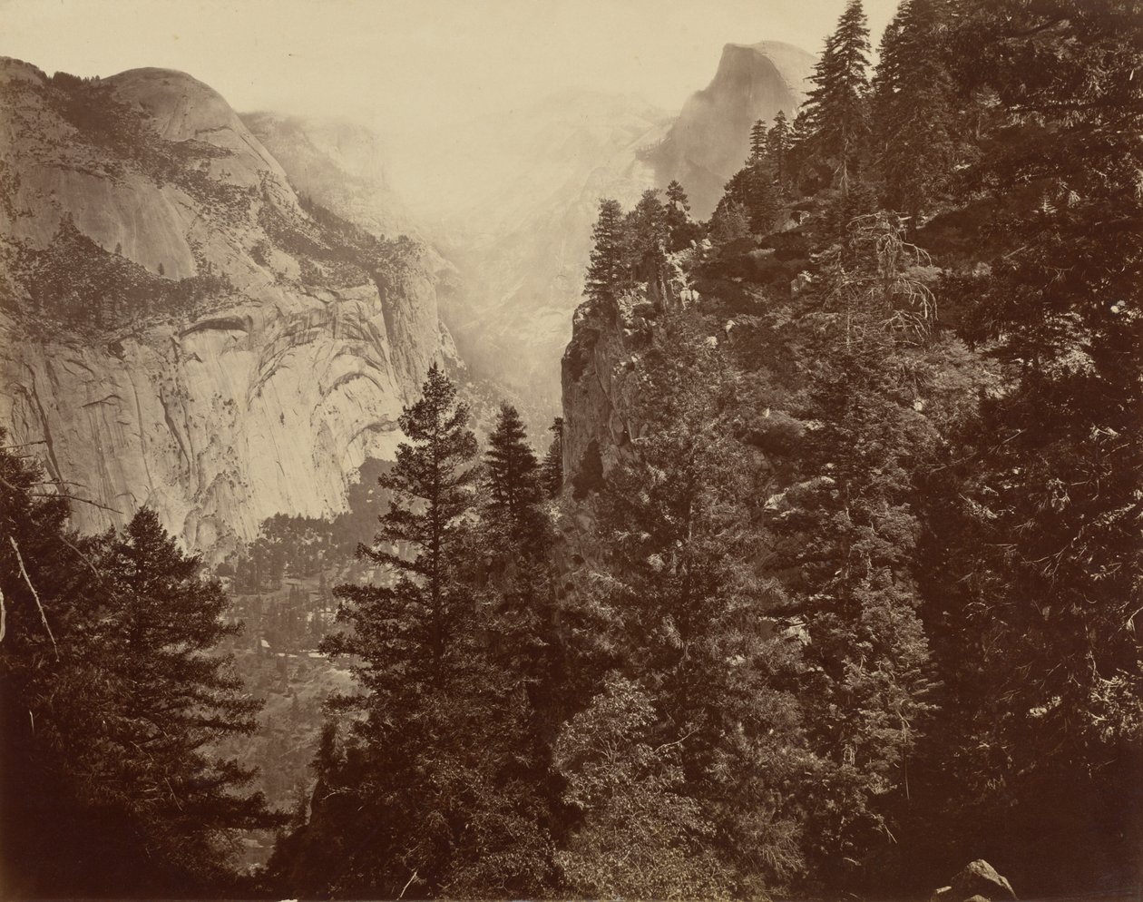 Tenaya Canyon fra Union Point, Yosemite-dalen av Eadweard Muybridge