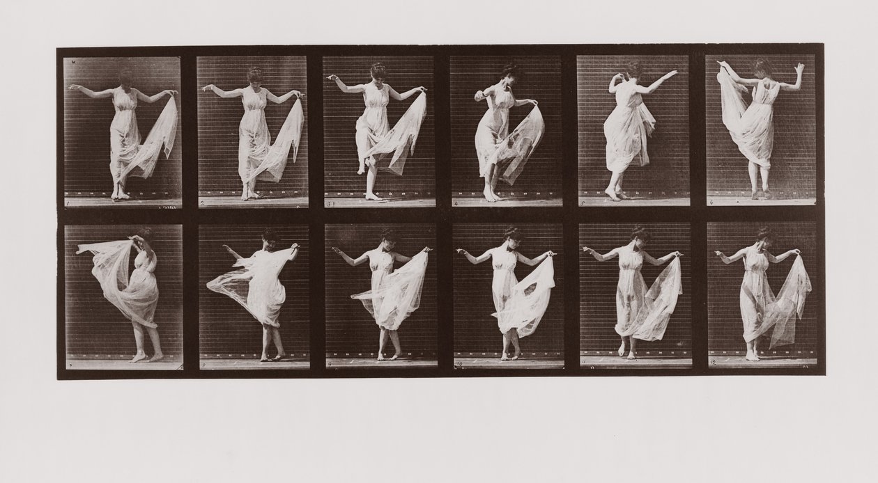 Kvinne danser, plate 107 fra Animal Locomotion, 1887 av Eadweard Muybridge