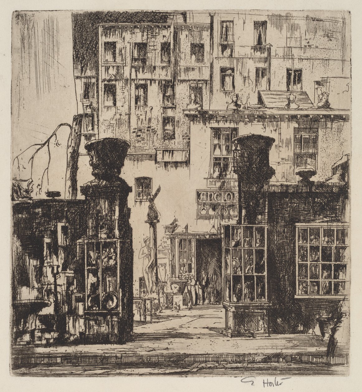 Antikvitetsbutikk, New York av Earl Horter
