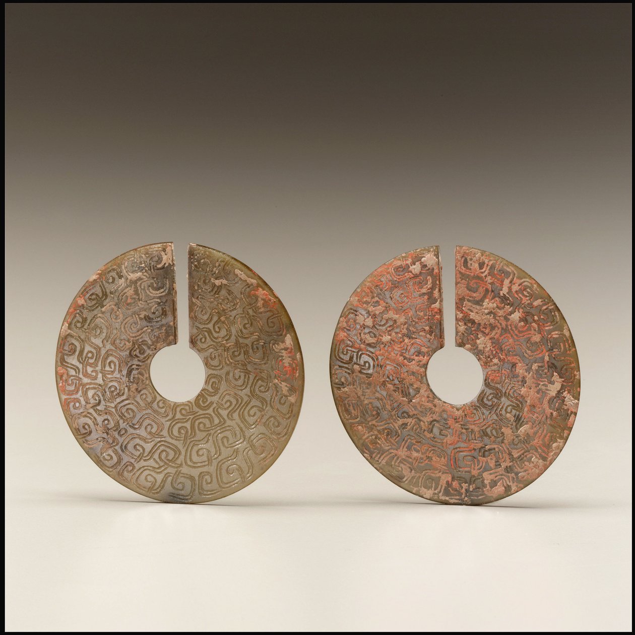 Et par øredobber, ca. 8.-7. århundre f.Kr av Eastern Zhou Dynasty Chinese School