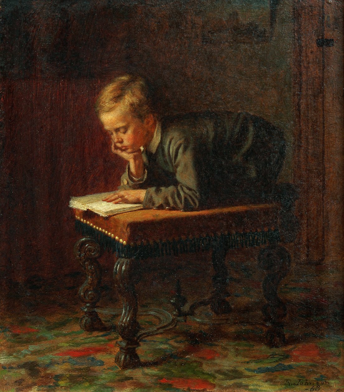 Lesegutt av Eastman Johnson