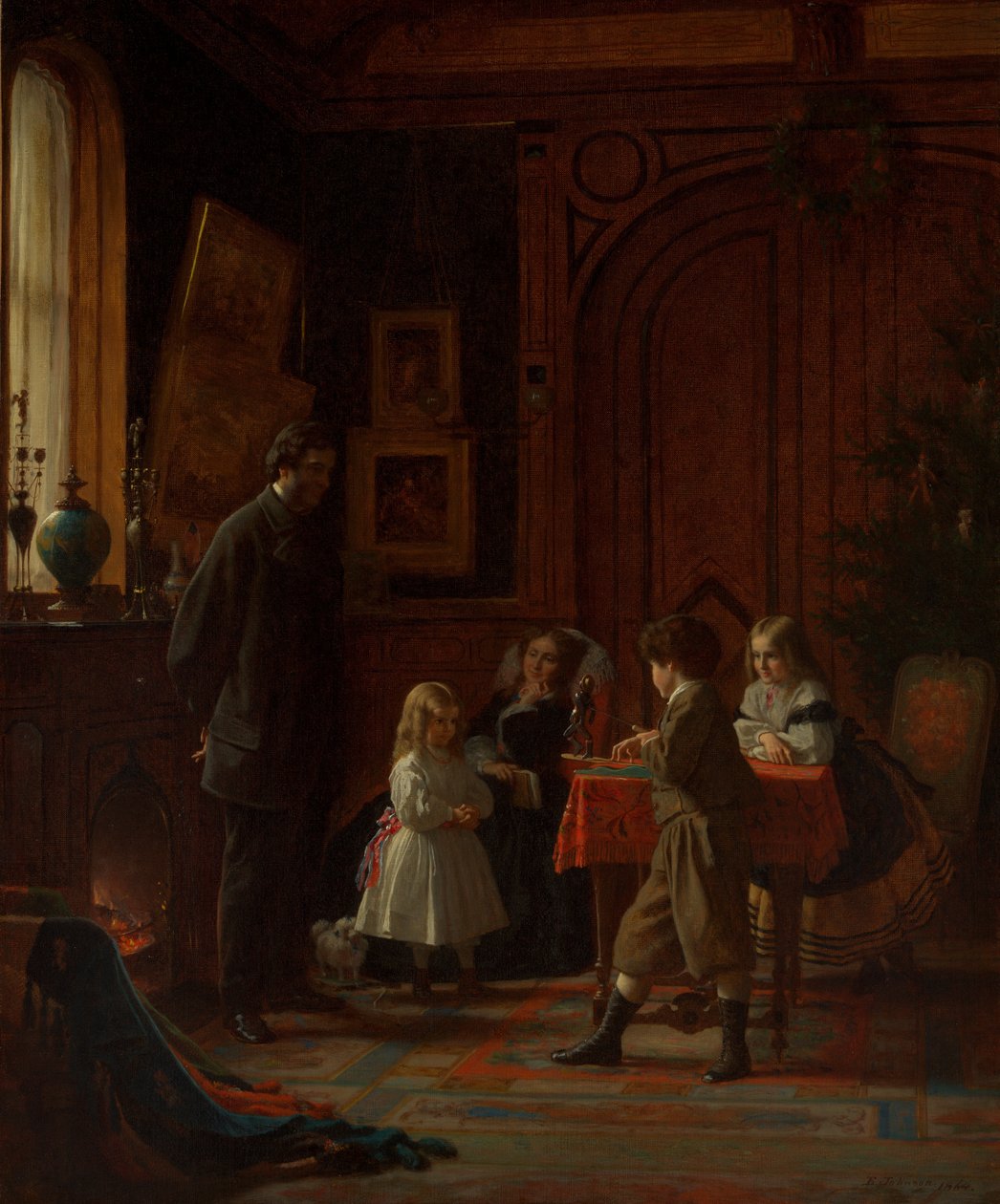 Juletid, Blodgett-familien, 1864. av Eastman Johnson