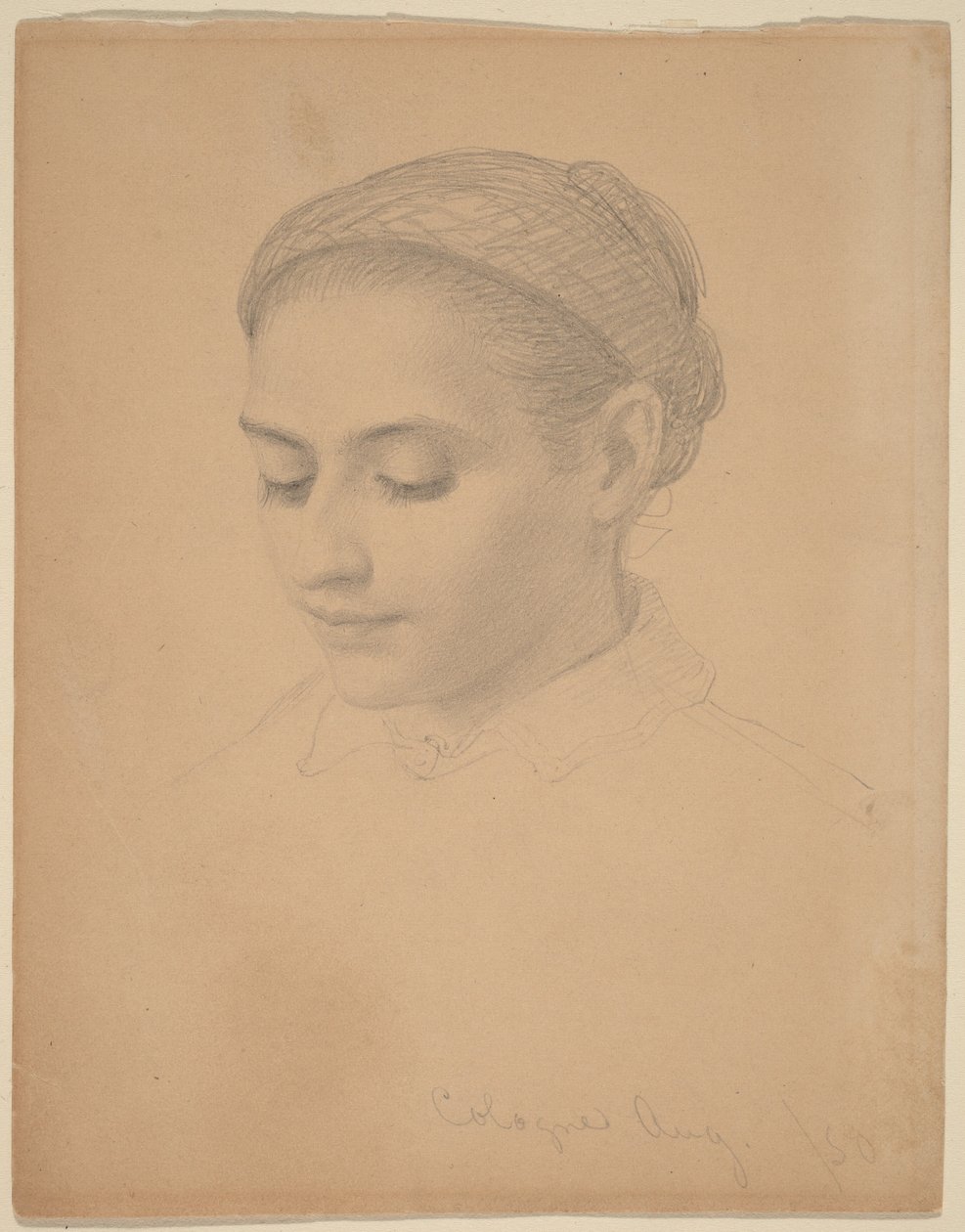 Hode av en ung kvinne av Eastman Johnson