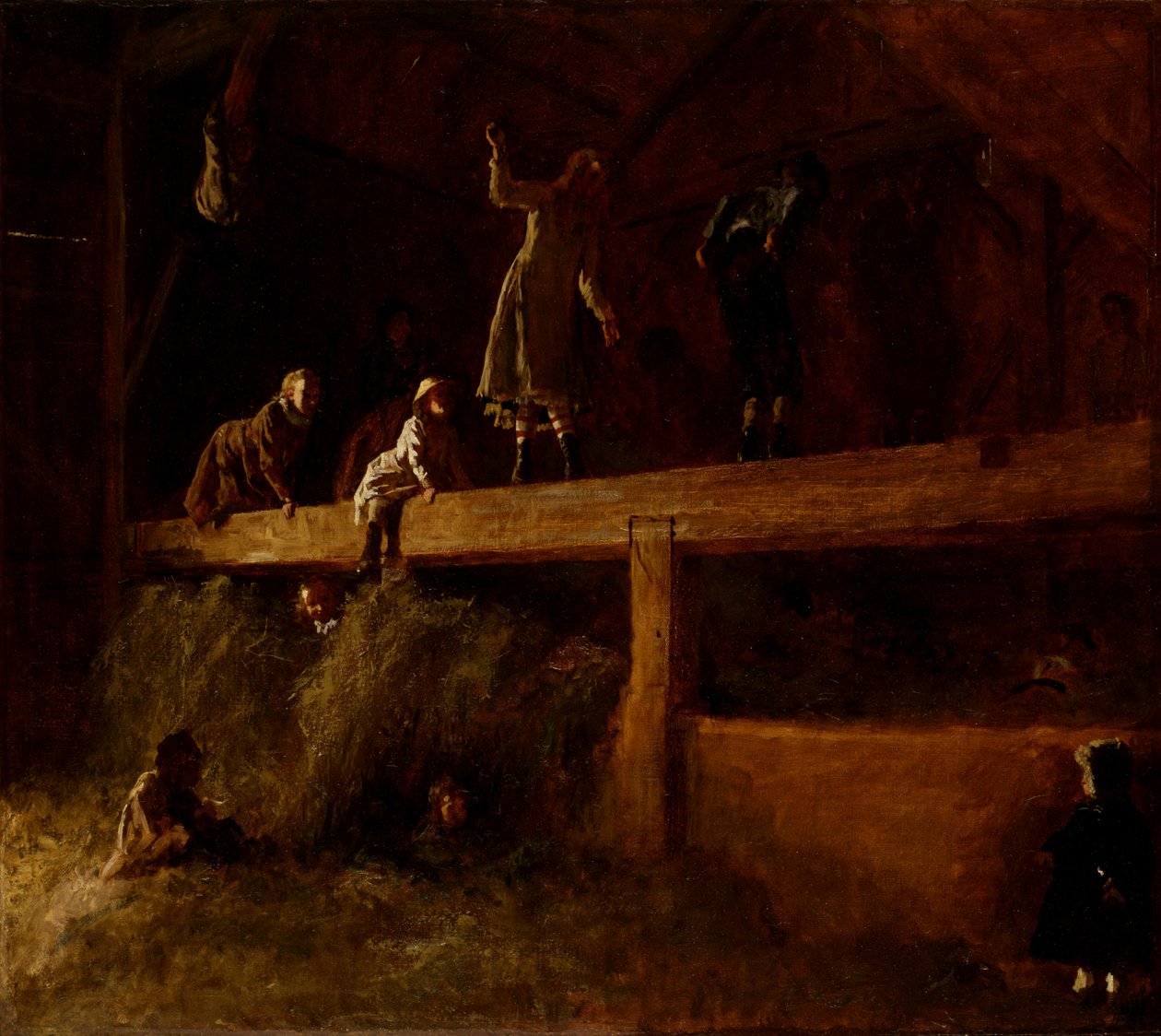 På høyloftet, ca. 1878 av Eastman Johnson
