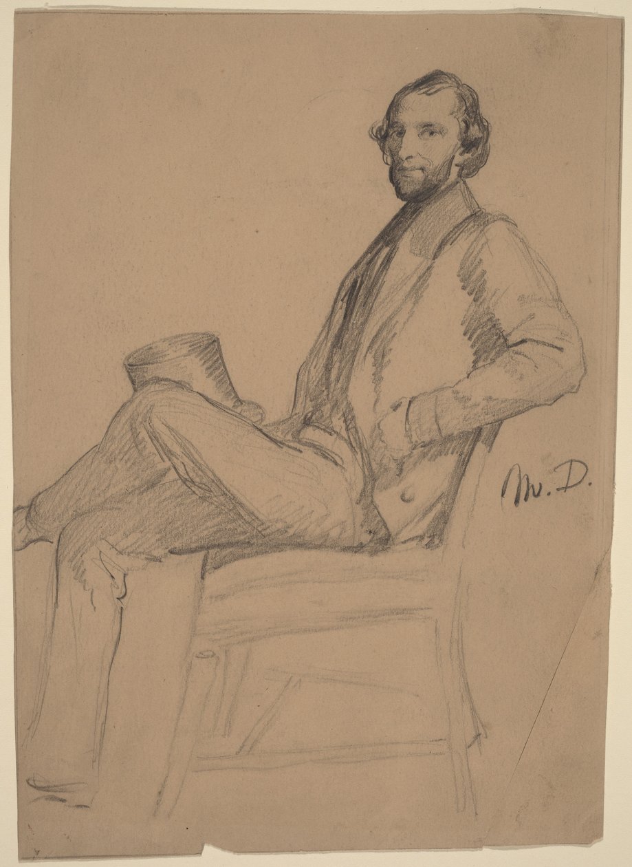 Sittende studie av M.D. av Eastman Johnson