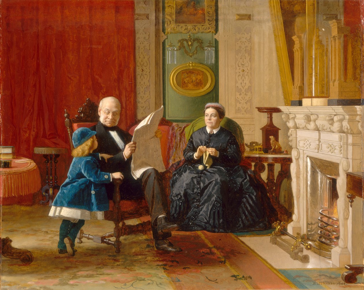 The Brown Family, 1869 (olje på papir på lerret) av Eastman Johnson