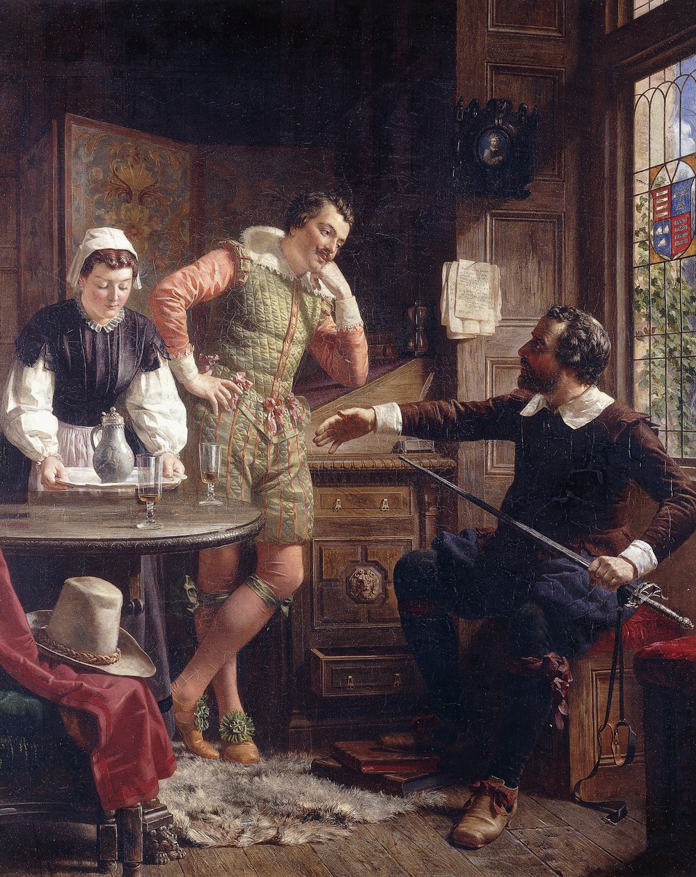 Ben Jonson beskriver sin duell mot Drummond på Hawthornden, av Ebenezer Crawford