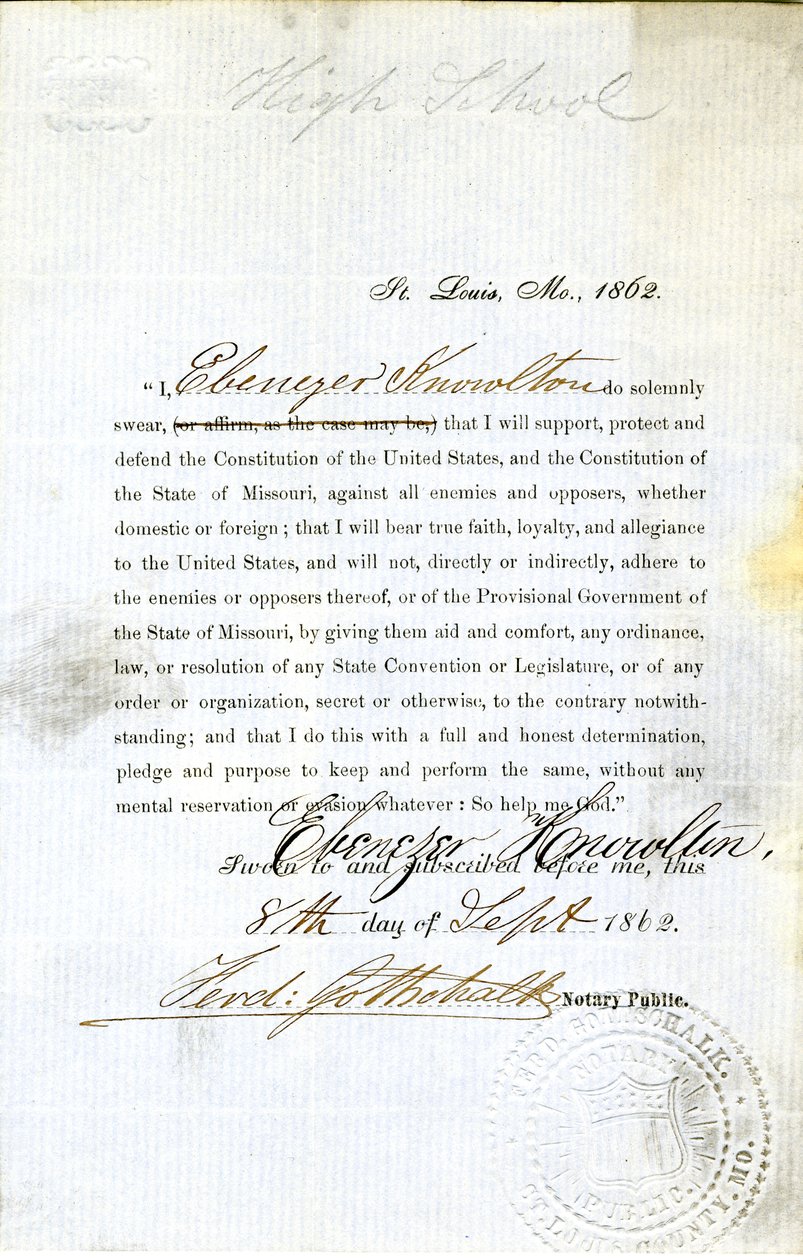 Lojalitetsed til Ebenezer Knowlton fra Missouri, County of St. Louis av Ebenezer Knowlton