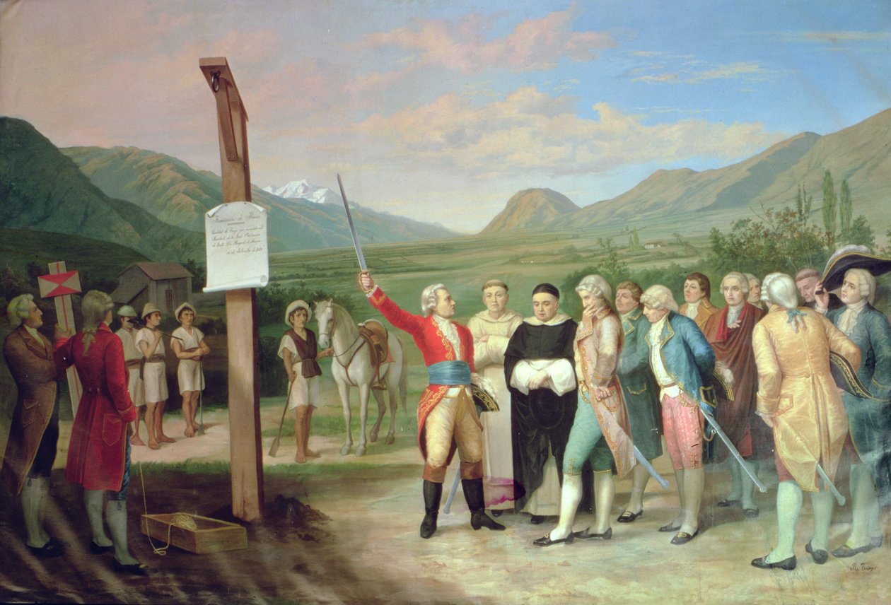 Stiftelsen av byen San Miguel de Ibarra i 1606 (olje på lerret) av Ecuadorian School