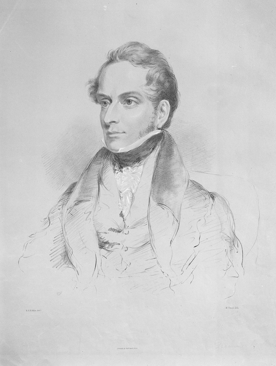 Decimus Burton, litografi av Maxim Gauci, ca. 1830-35 av Eden Upton Eddis