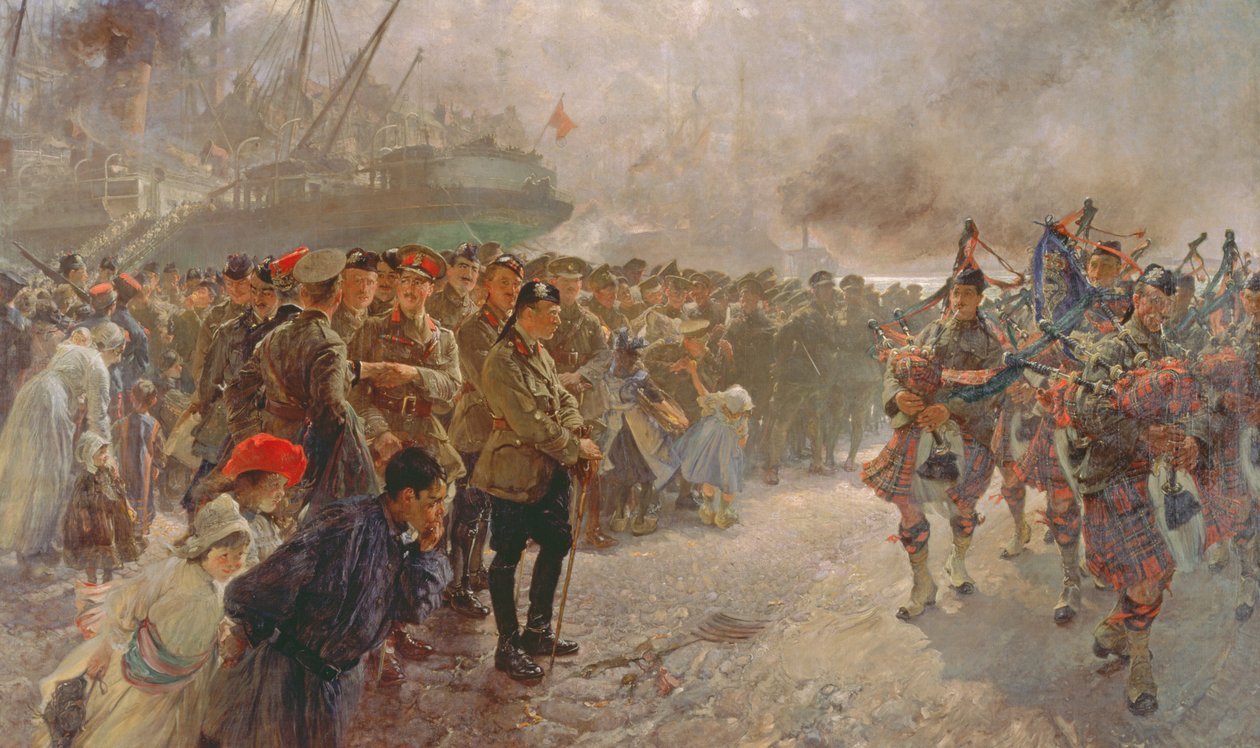 Landing av den første kanadiske divisjonen ved St. Nazaire, 1915 av Edgar Bundy