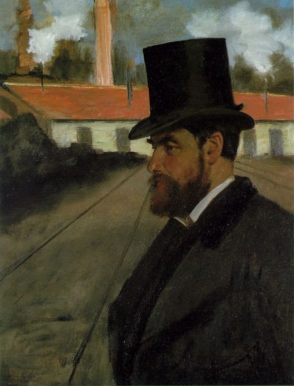 Henri Rouart foran fabrikken av Edgar Degas