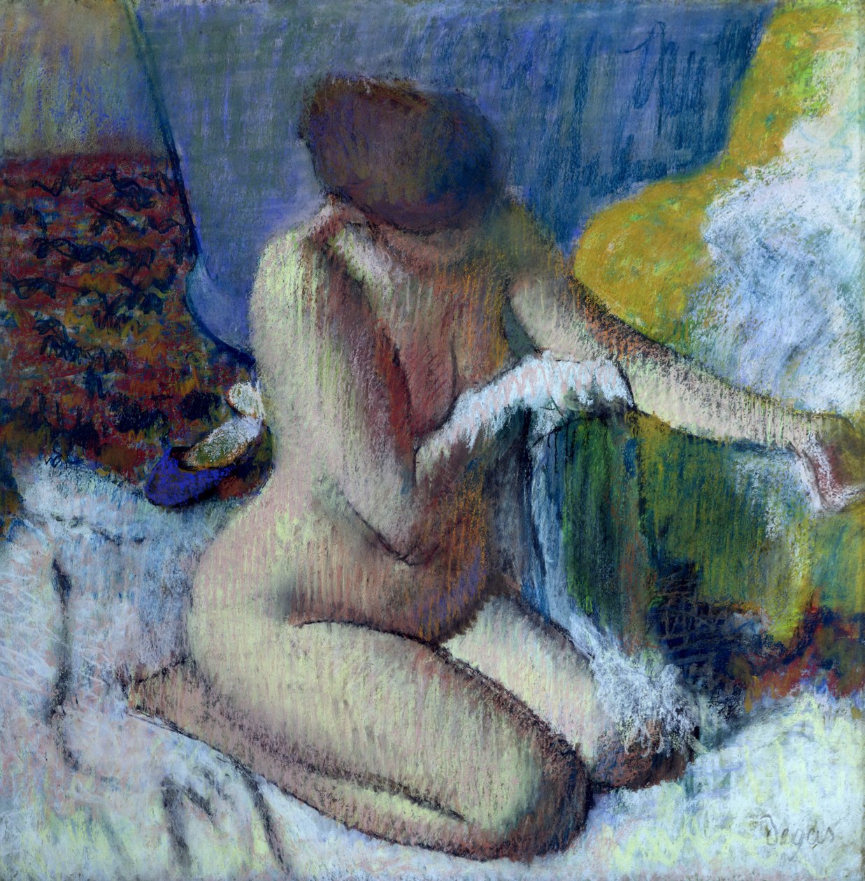 After the Bath, 1895 (pastell på montert papir) av Edgar Degas