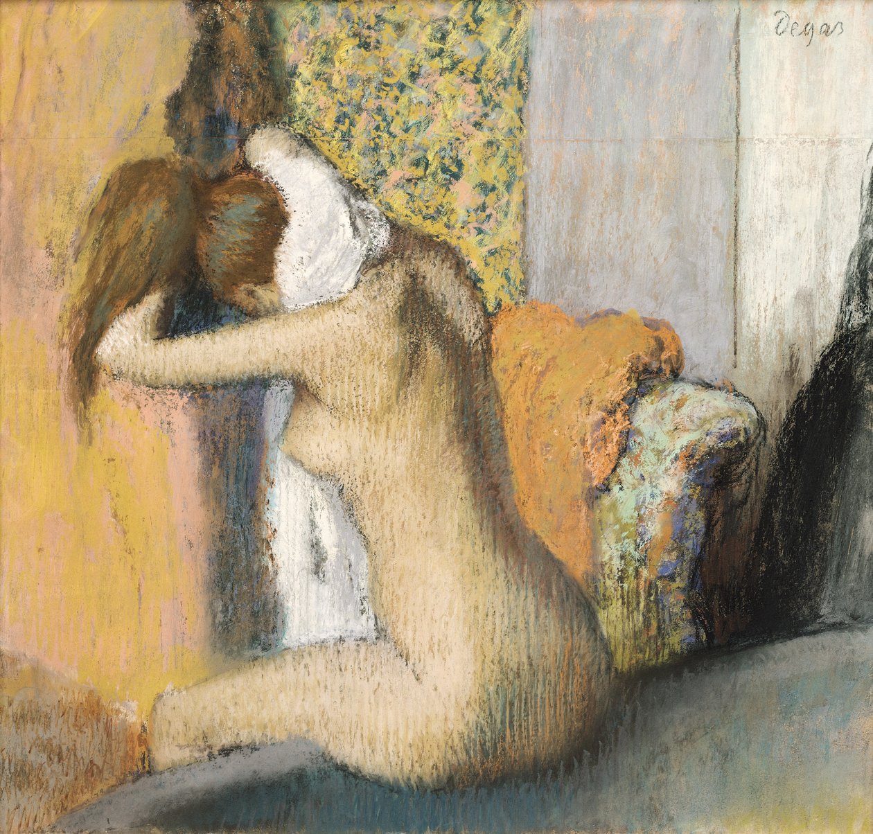 After the Bath, Woman Drying her Neck, 1898 (pastell på montert papir) av Edgar Degas