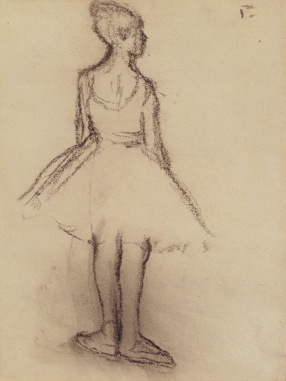 Ballerina sett fra baksiden (kull) av Edgar Degas