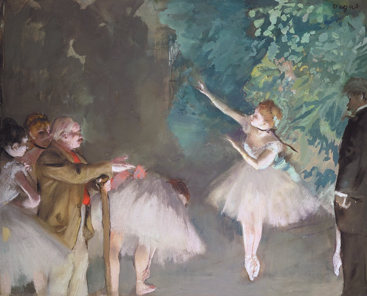 Ballettøvelse (pastell og olje) av Edgar Degas