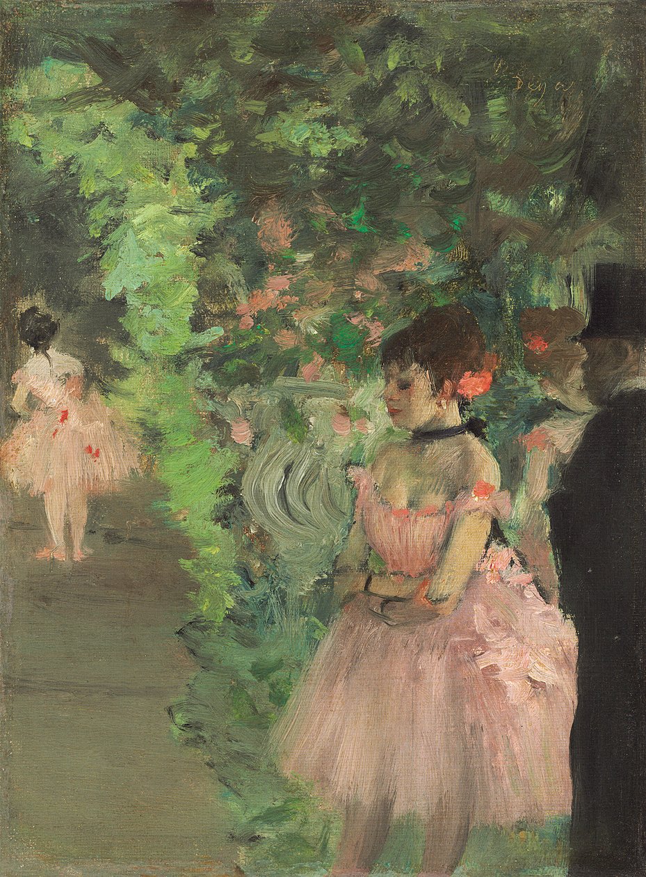 Dansere bak scenen, 1876-1883 av Edgar Degas