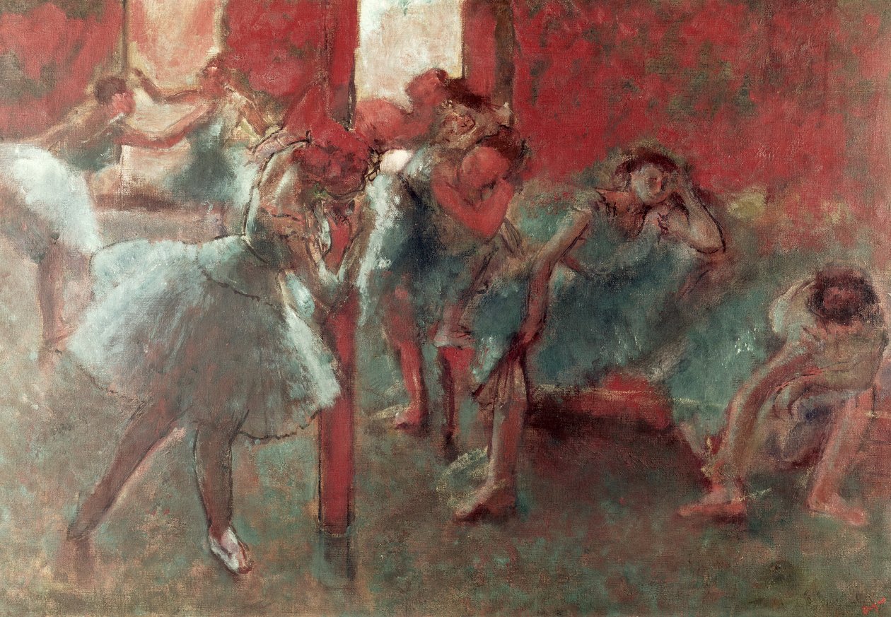 Dansere på øving, 1895-98 (pastell på papir) av Edgar Degas