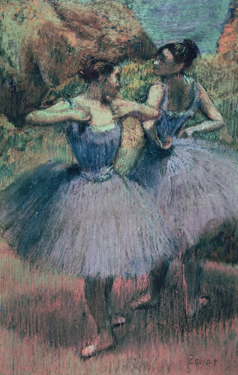 Dansere i fiolett (pastell på papir) av Edgar Degas